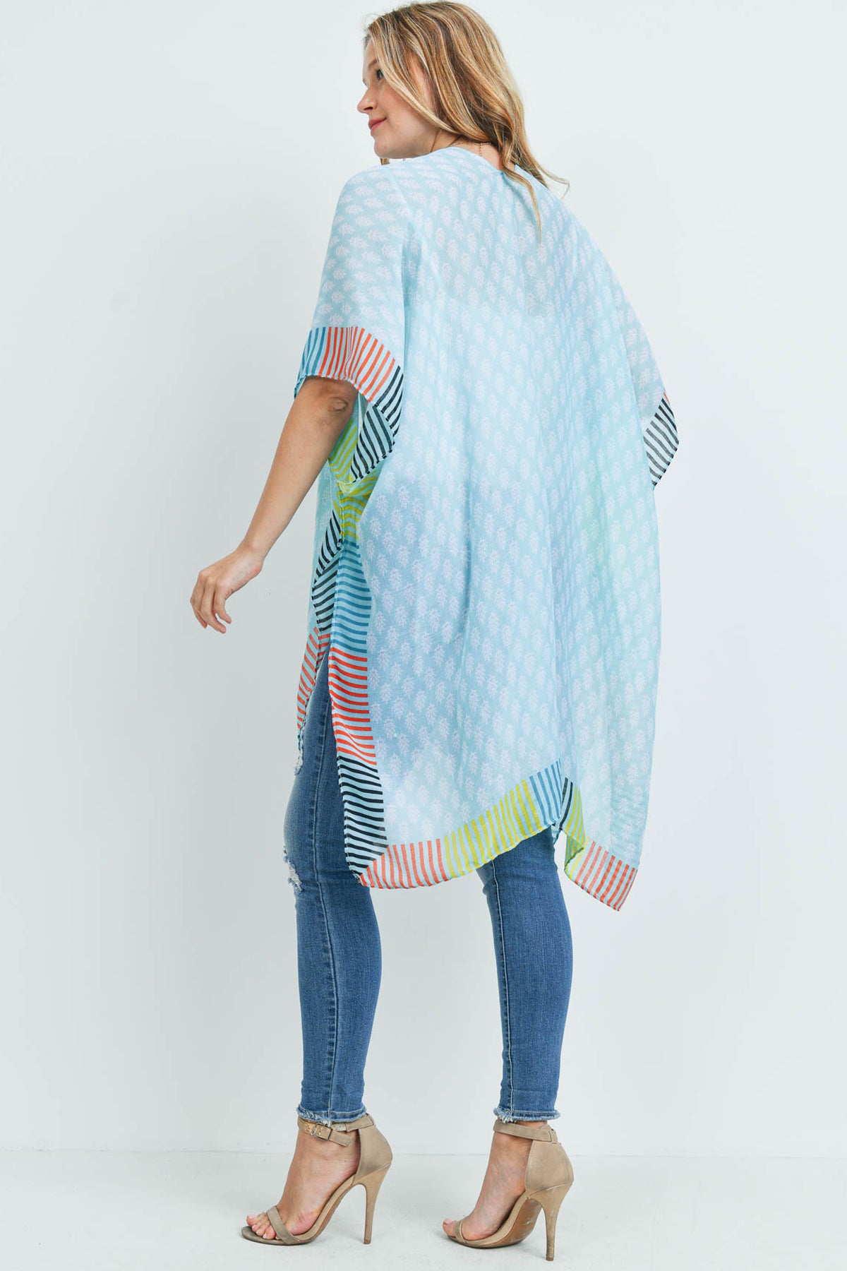 Bohemian Style Ombre Leaves Kimono