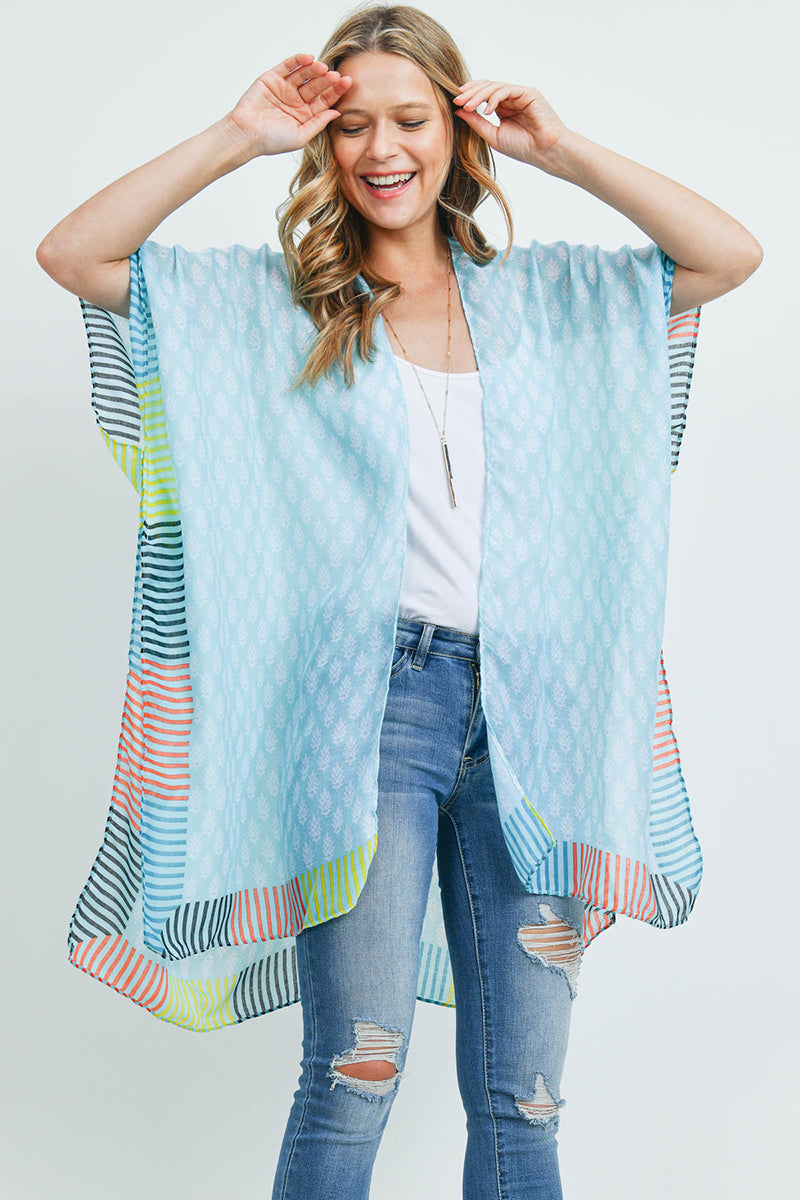 Bohemian Style Ombre Leaves Kimono