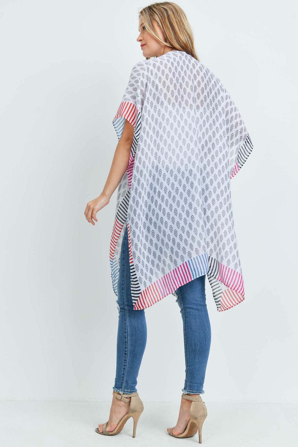Bohemian Style Ombre Leaves Kimono