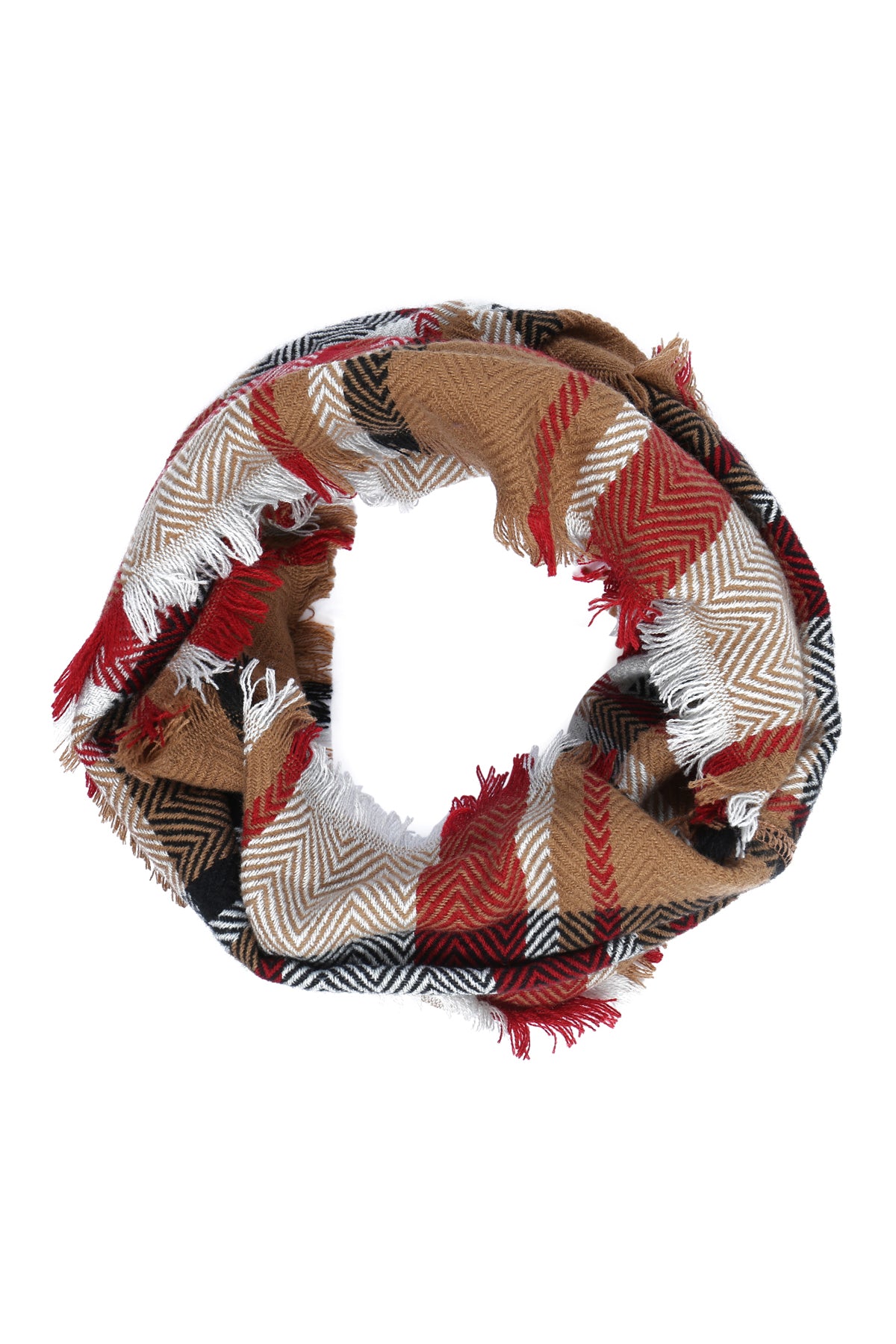 Multi Plaid Infinity Scarf Acrylic