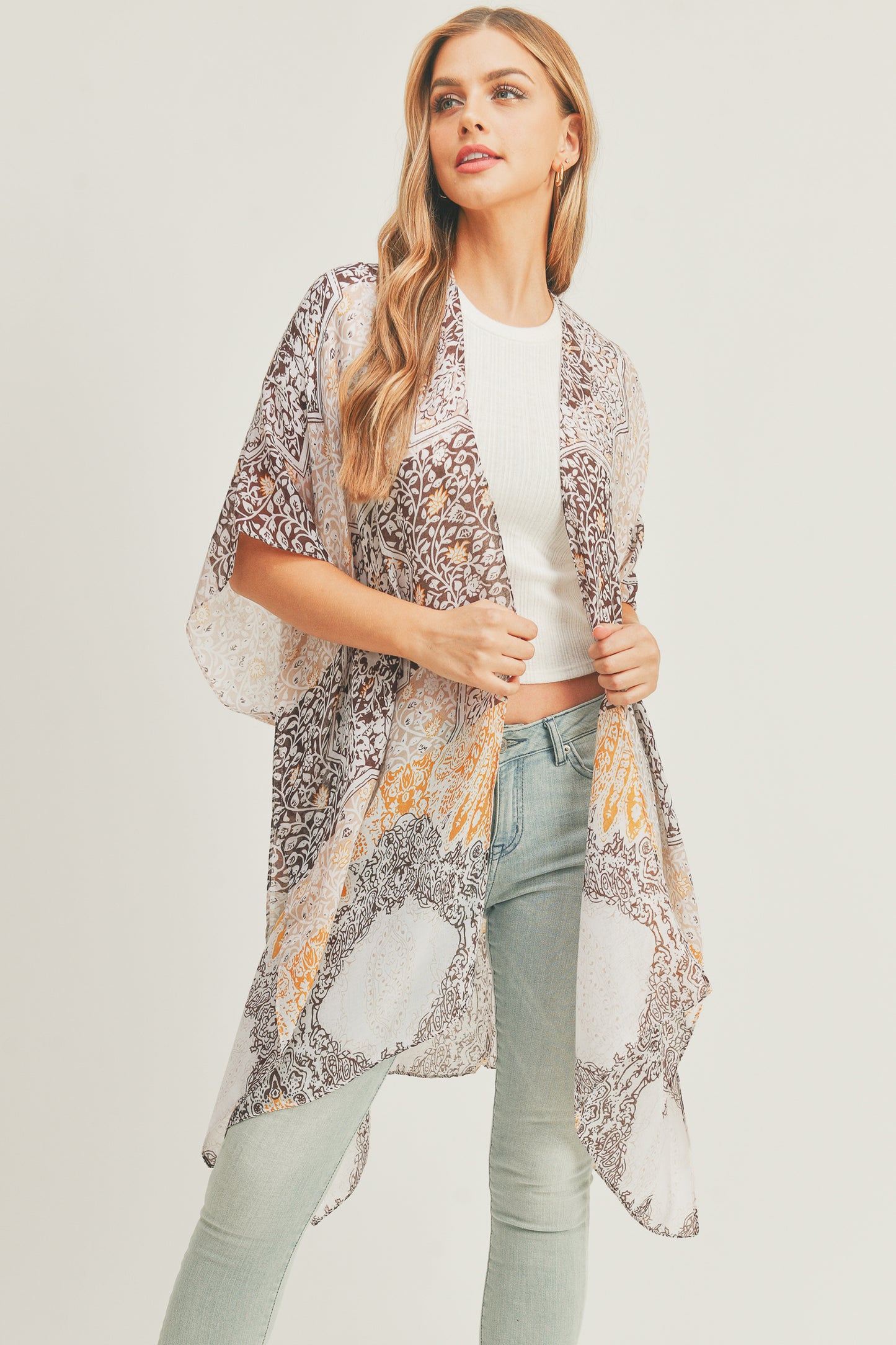Summer's Lightweight All Over Mixed Print Kimono