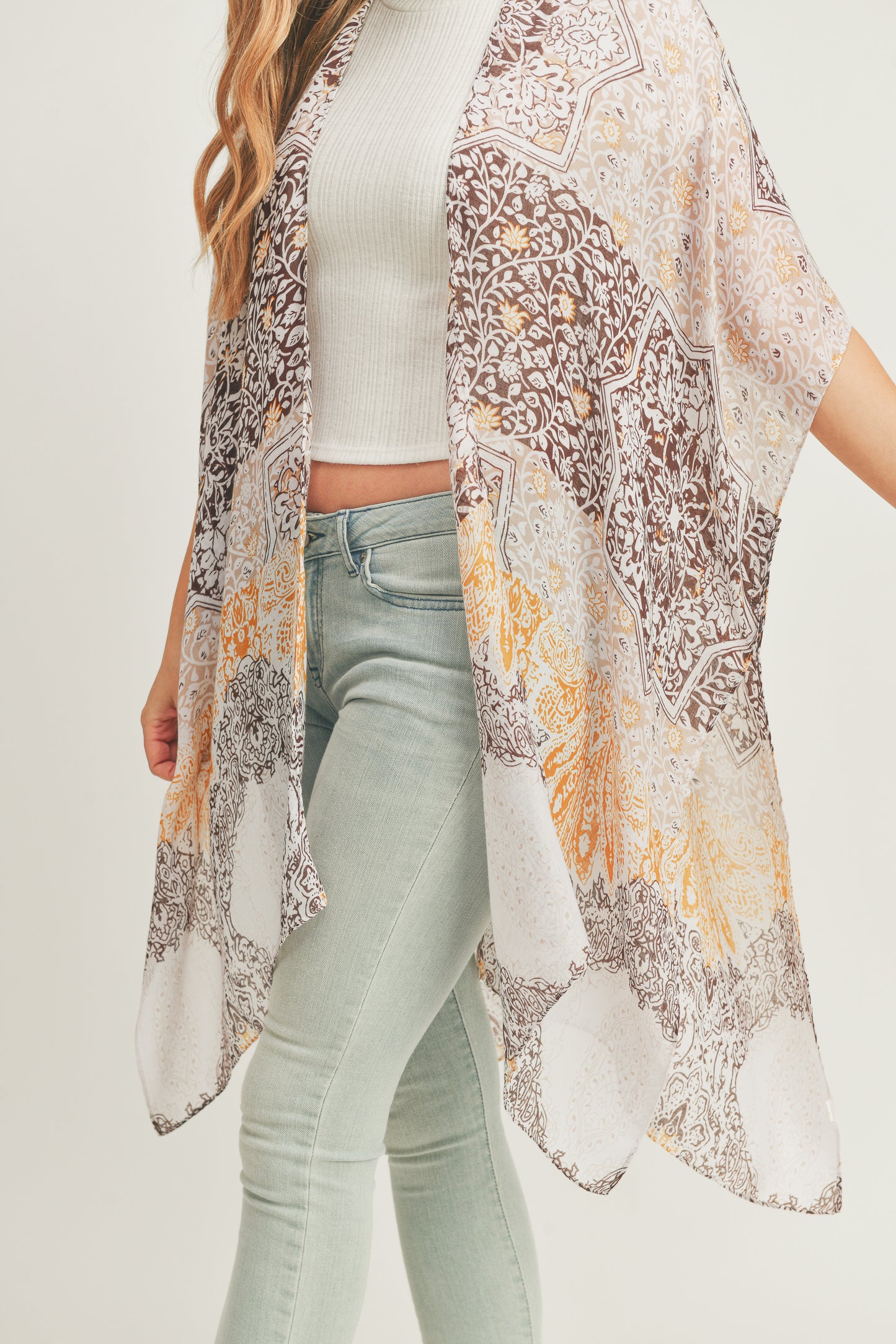 Summer's Lightweight All Over Mixed Print Kimono