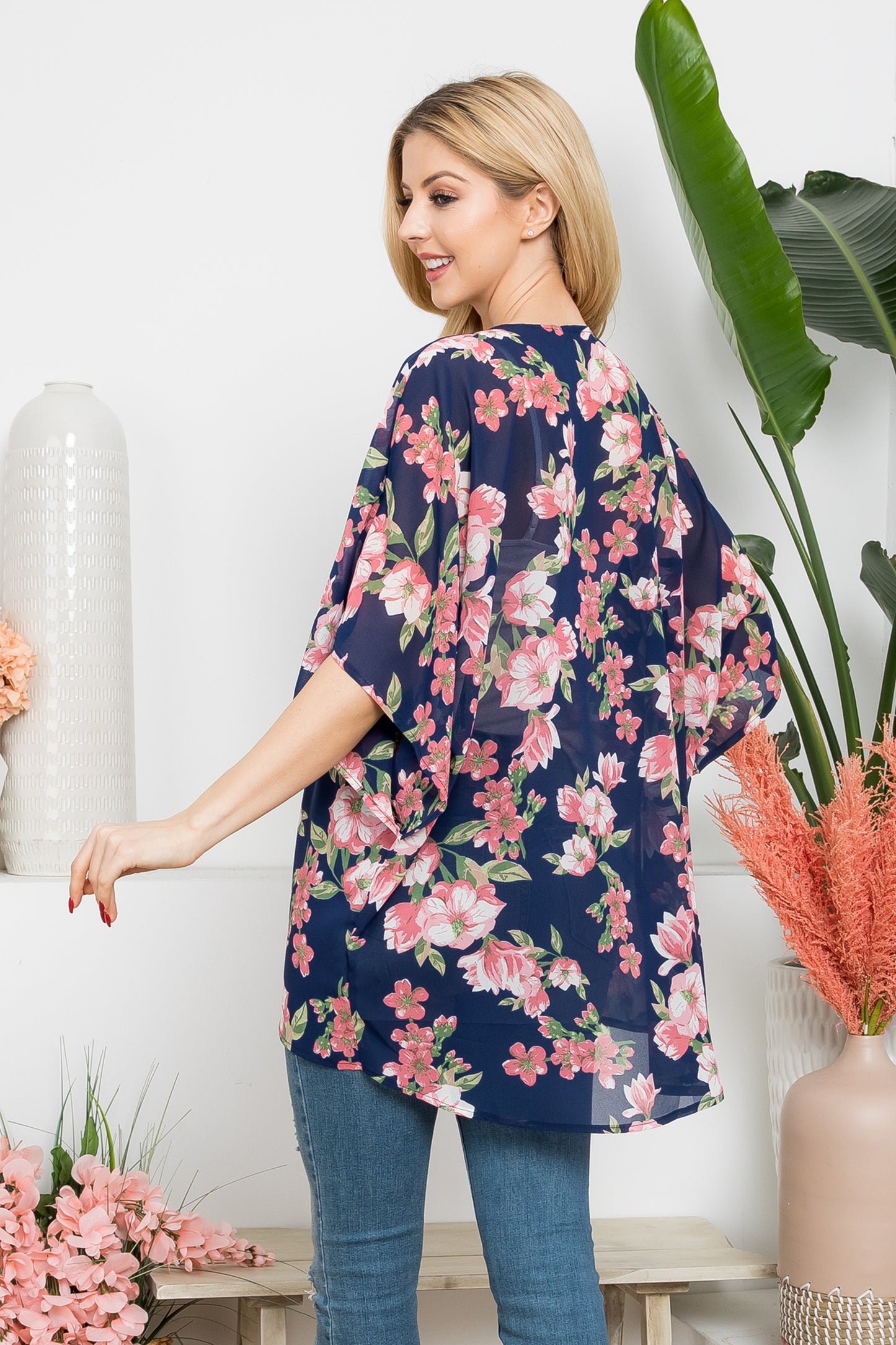 Floral Open Front Kimono