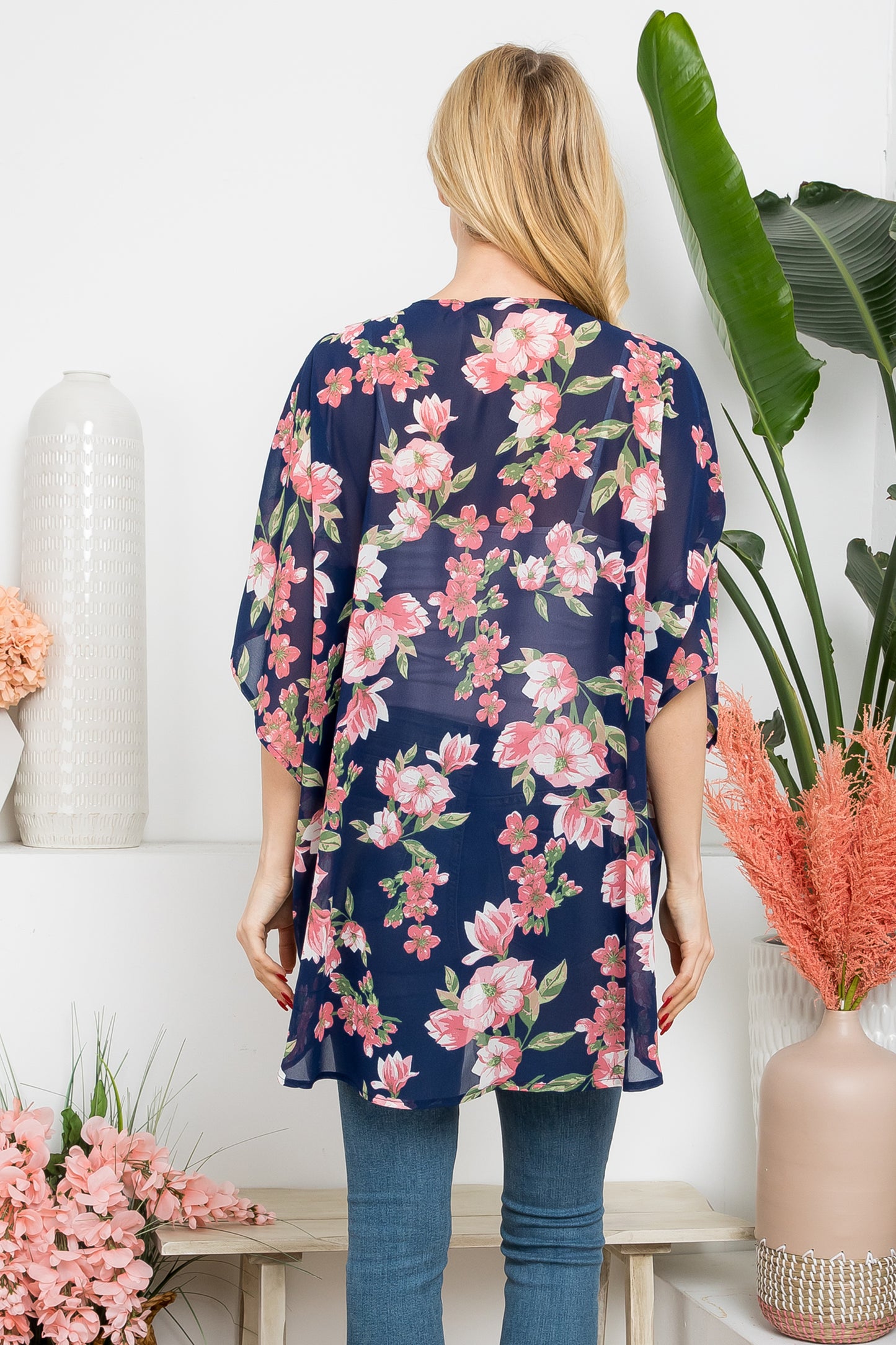 Floral Open Front Kimono