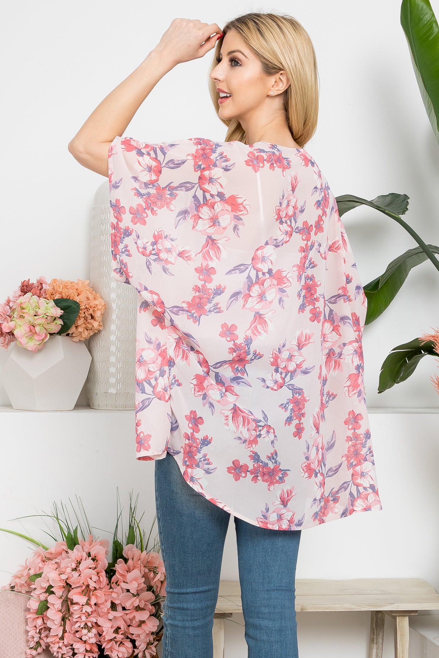 Floral Open Front Kimono