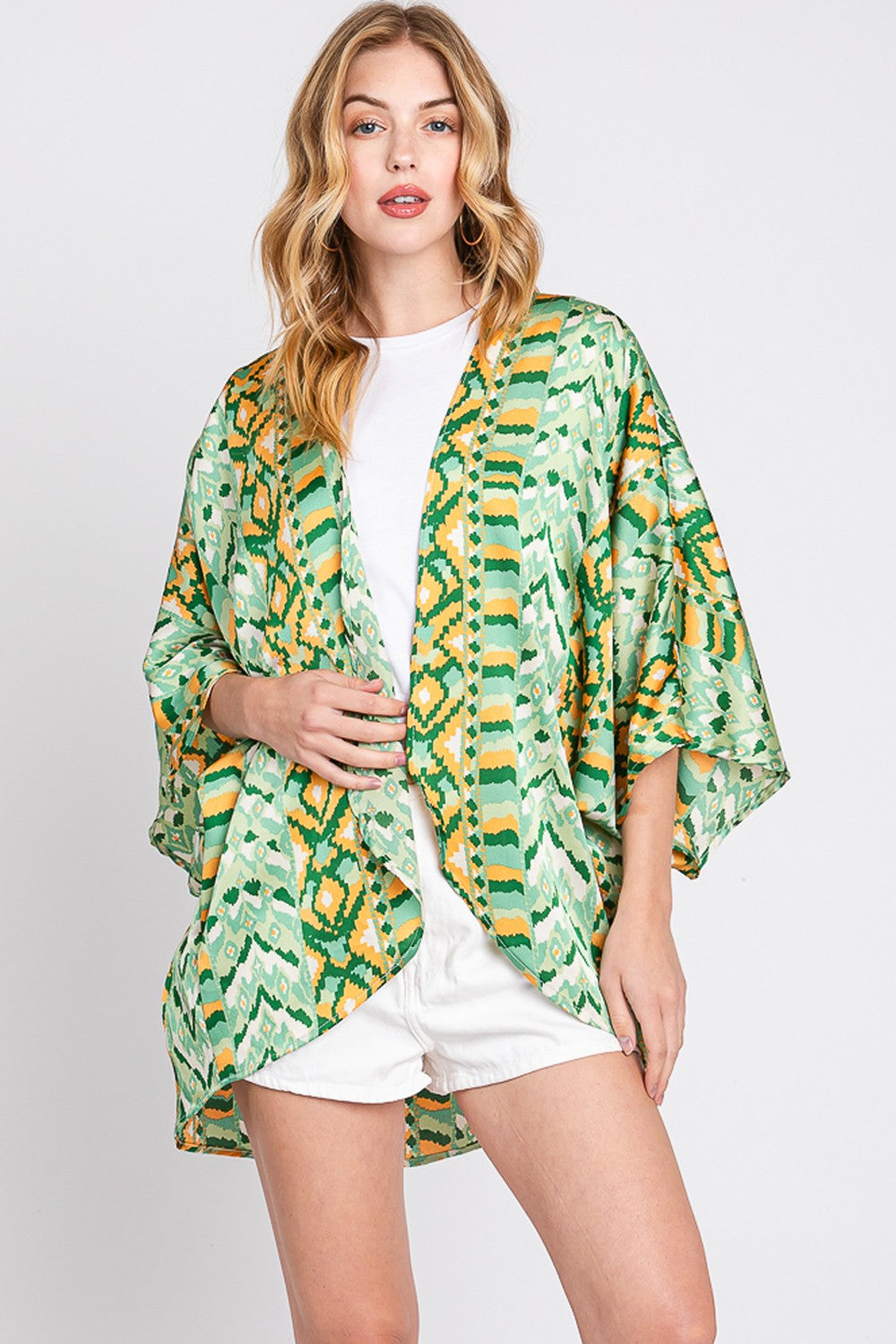 Lightweight Boho Print Sleeve Cover-up