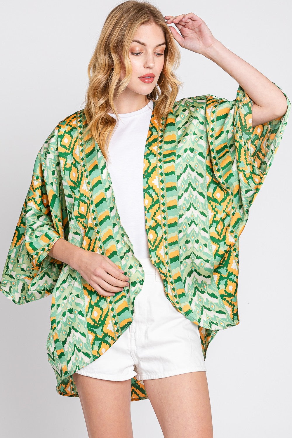 Lightweight Boho Print Sleeve Cover-up