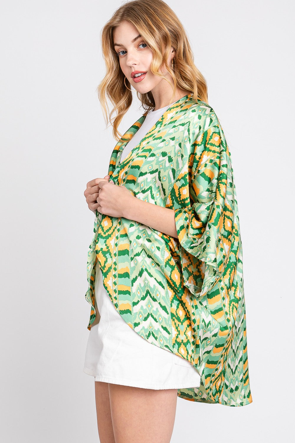 Lightweight Boho Print Sleeve Cover-up