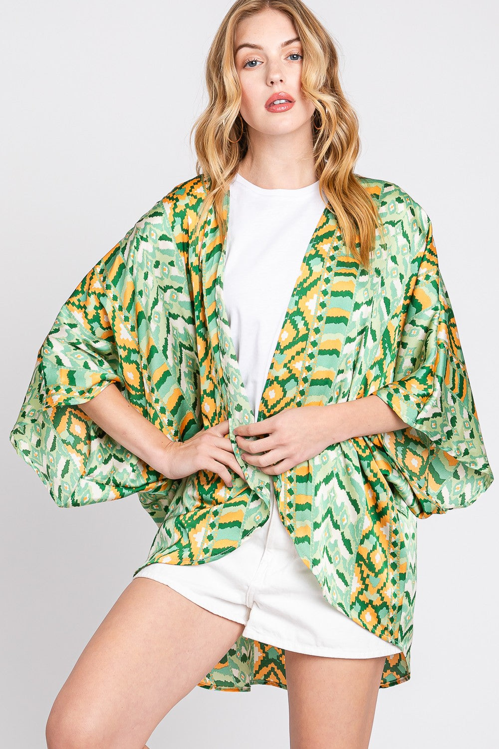 Lightweight Boho Print Sleeve Cover-up