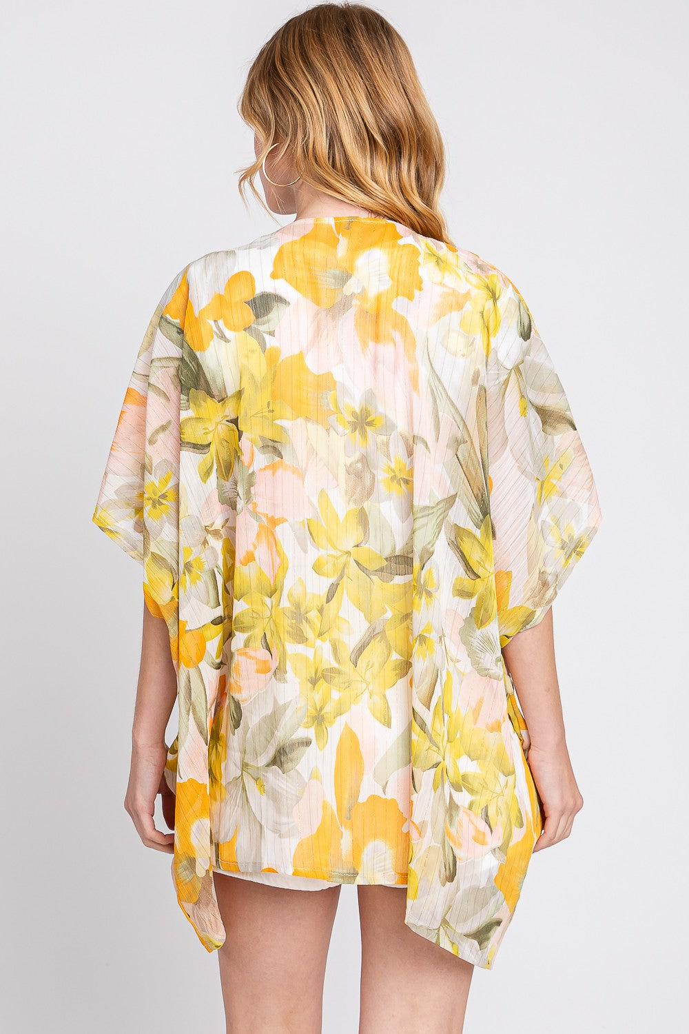 Lightweight Floral Print Beach Cover-Up