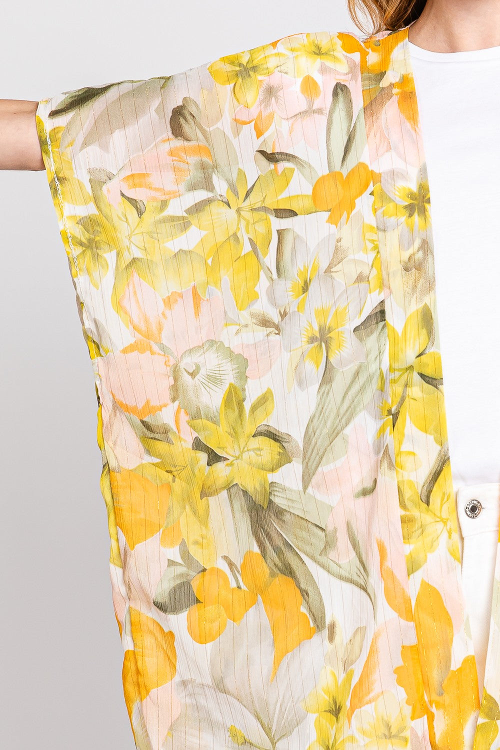 Lightweight Floral Print Beach Cover-Up