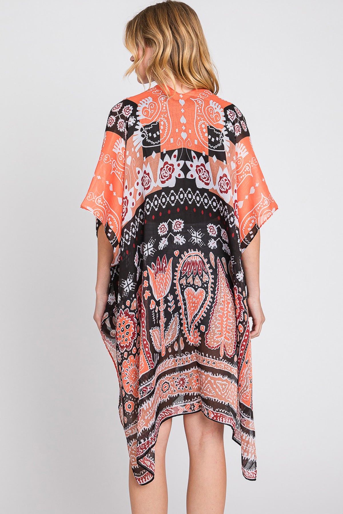 Stylish Geometric Boho Print Fashion Kimono