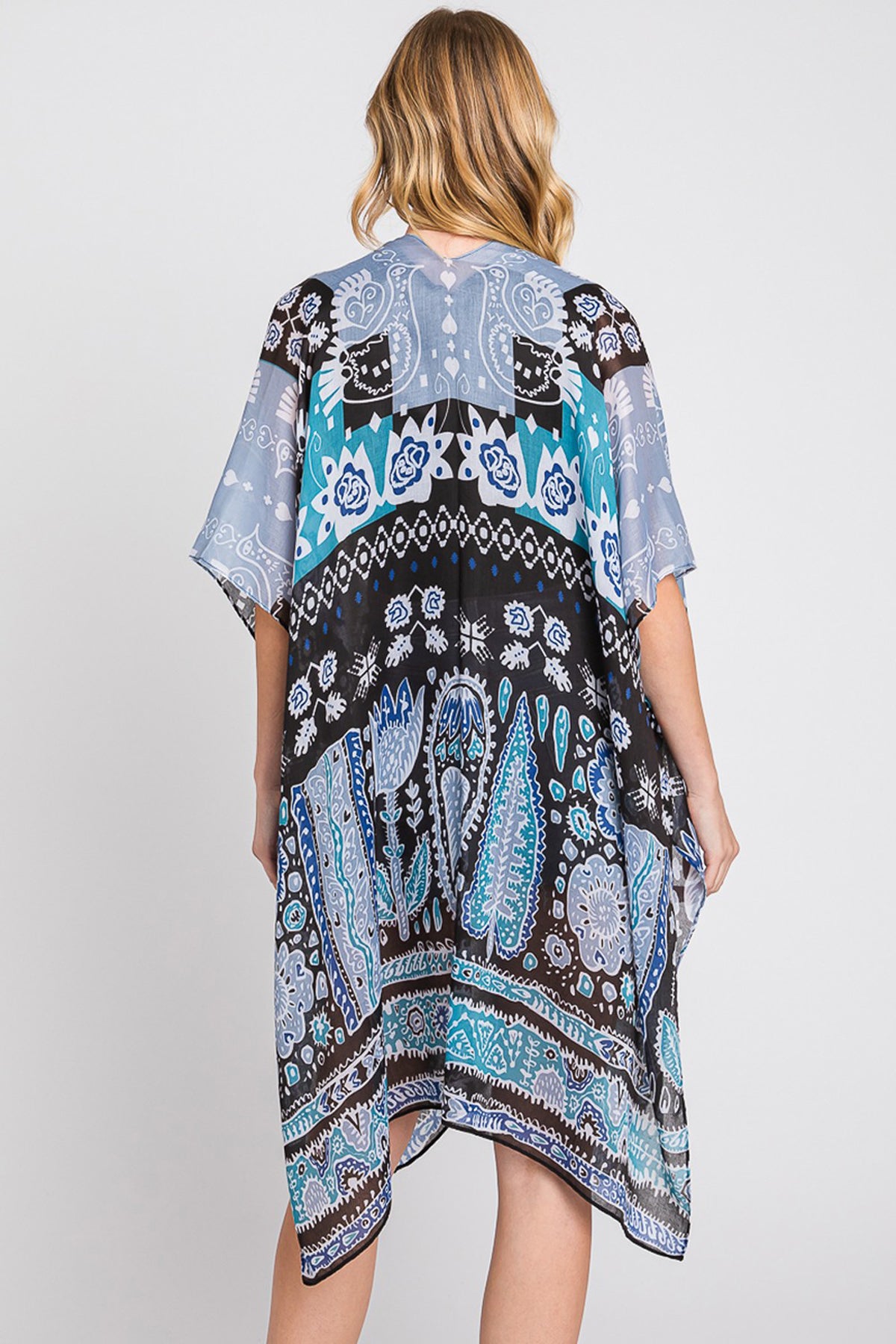 Stylish Geometric Boho Print Fashion Kimono