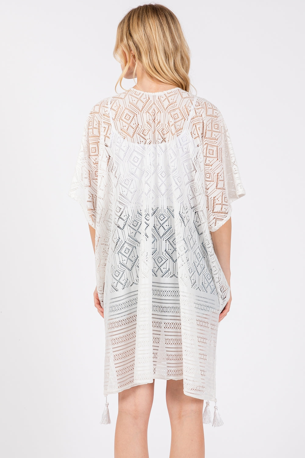 Geometric Pattern Tassel Cover Up