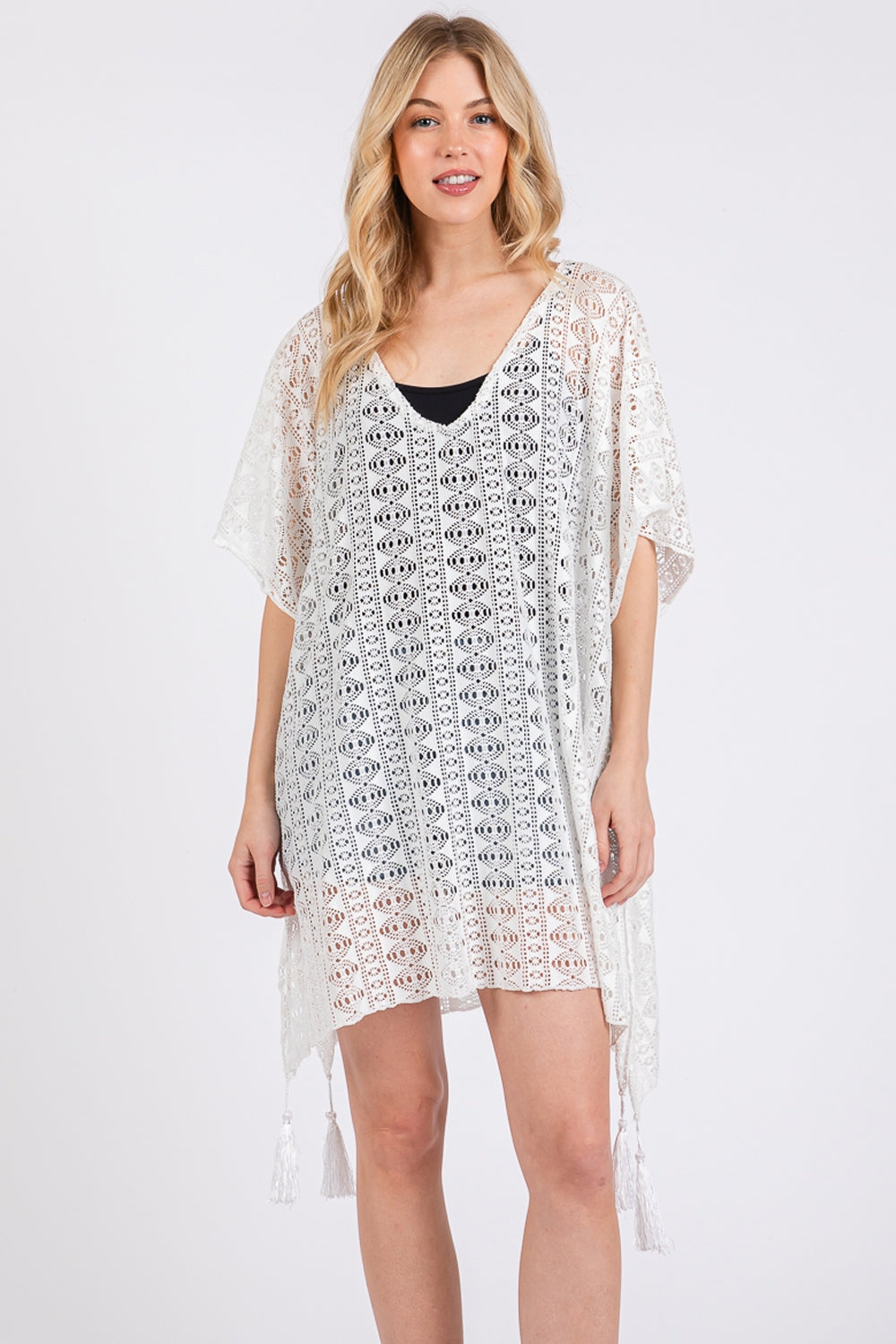 Crochet Lace Tassel Cover Up