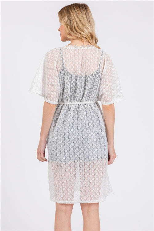 V-Neck Detailed Crochet Lace Cover-Up