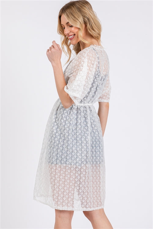V-Neck Detailed Crochet Lace Cover-Up