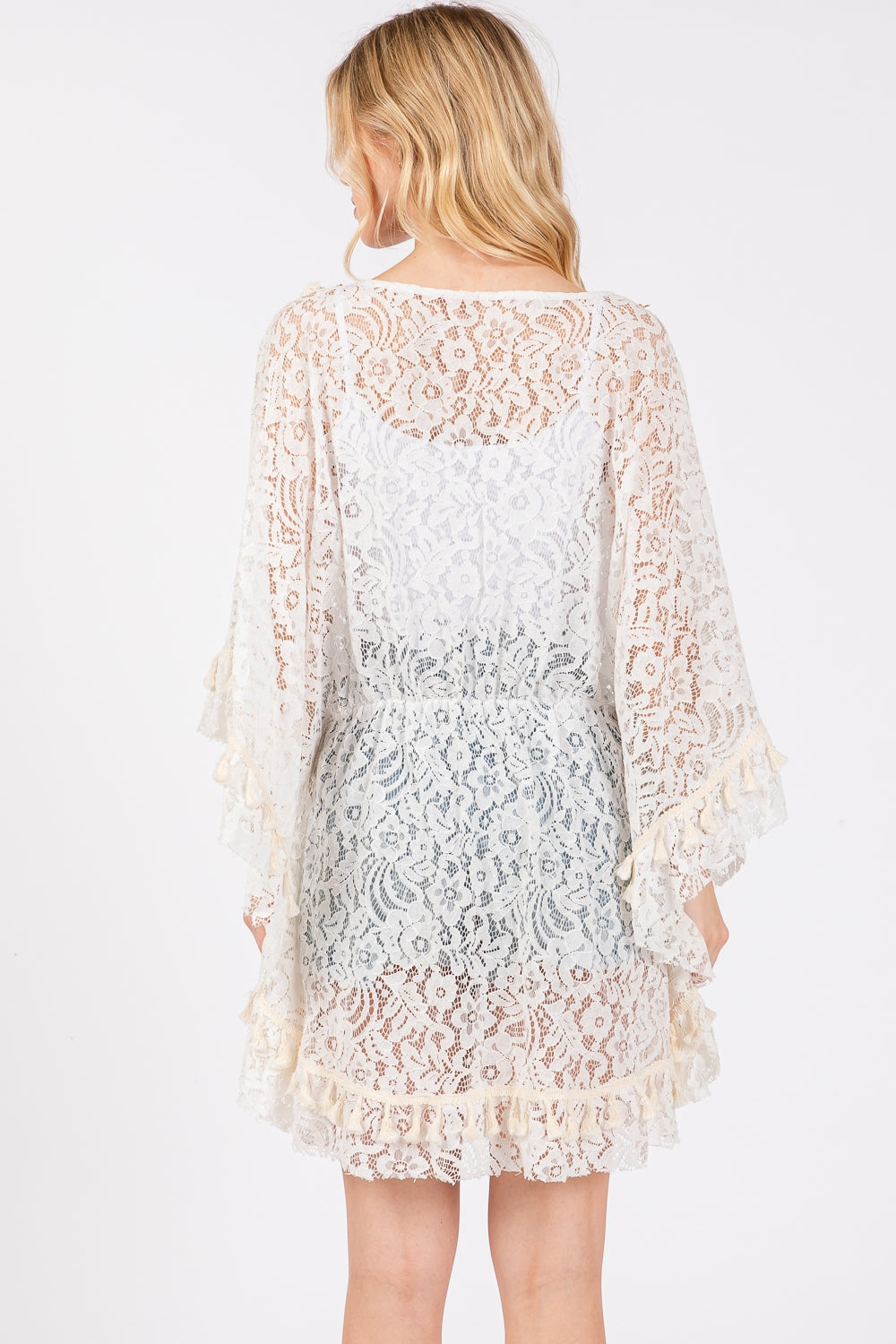 Flower Lace Tassel Deco Cover Up