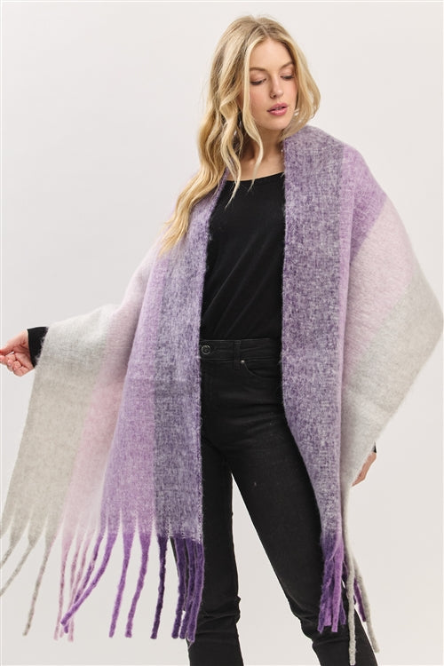 Solid Brushed Fringed Scarf