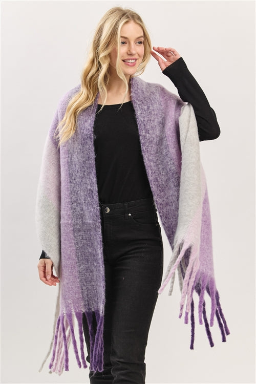 Solid Brushed Fringed Scarf