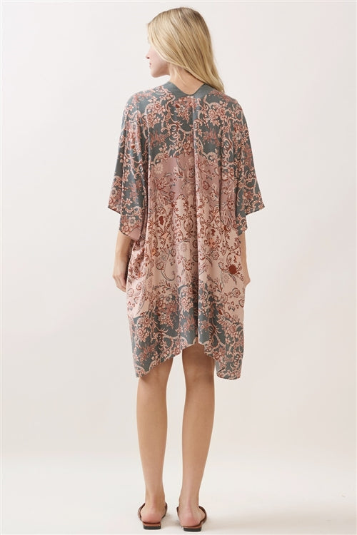 Bohemian Floral Paisley Print Kimono