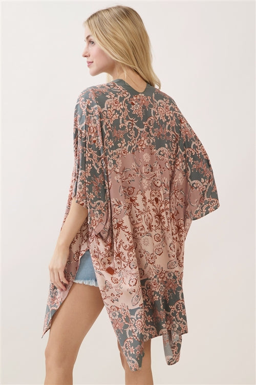 Bohemian Floral Paisley Print Kimono