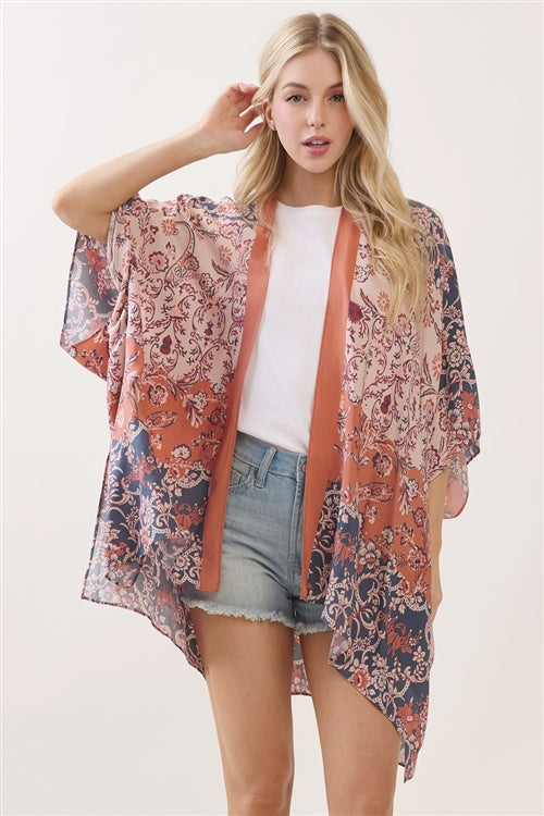 Bohemian Floral Paisley Print Kimono