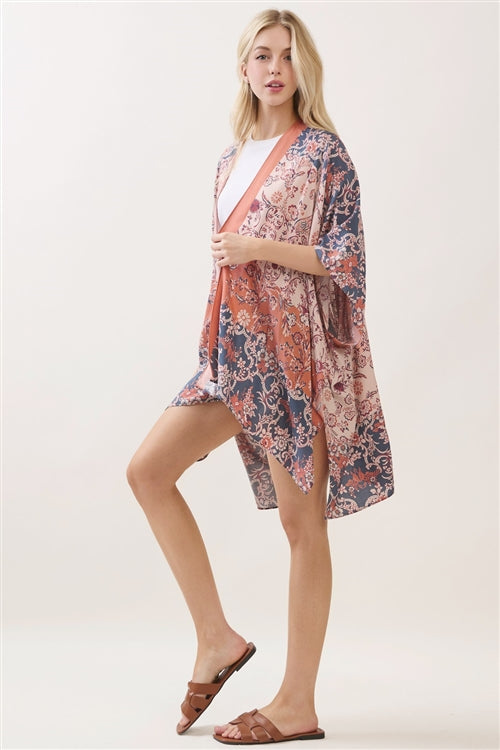 Bohemian Floral Paisley Print Kimono