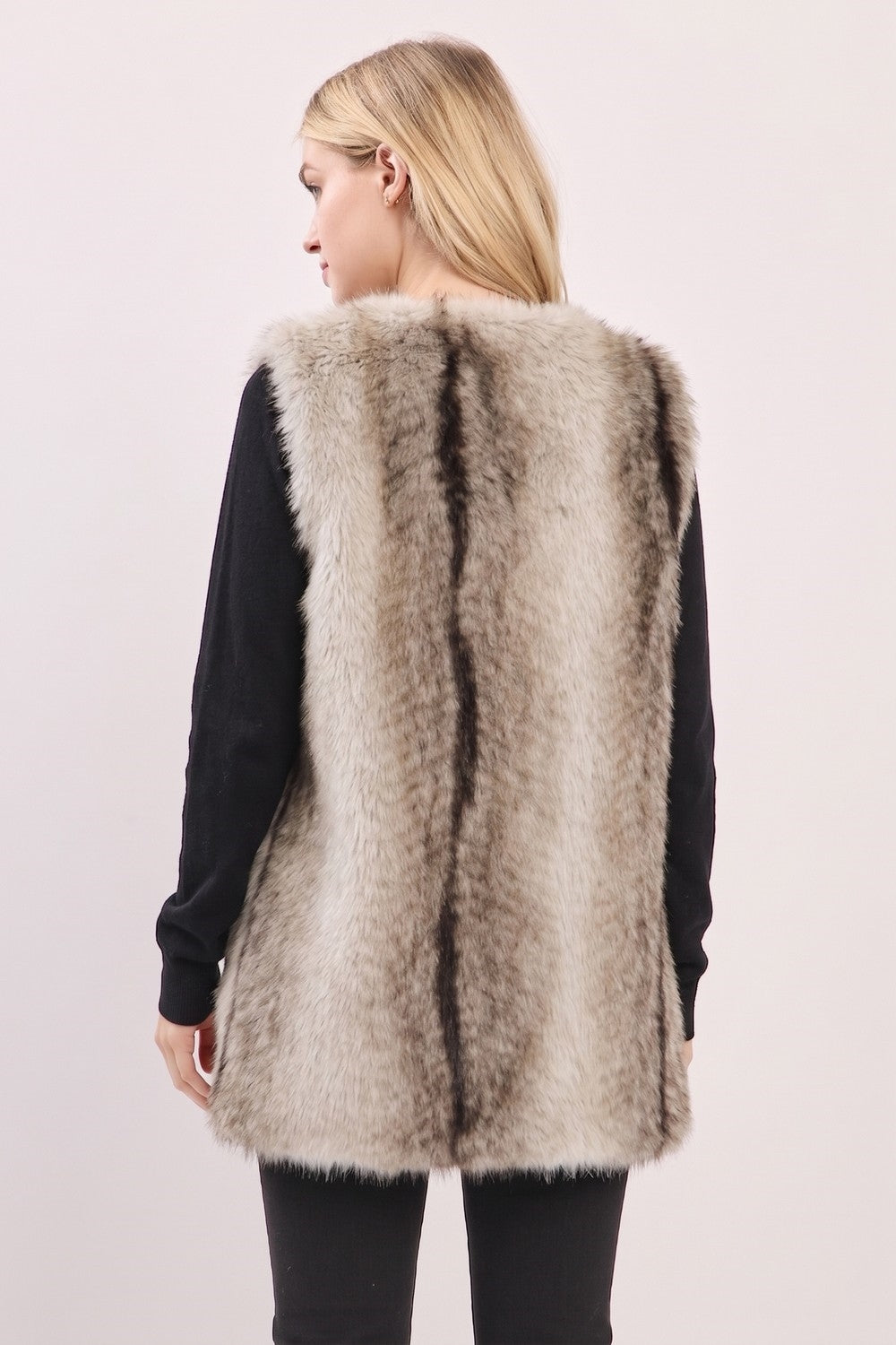 Urban Chic Faux Fur Vest With Hidden Fastening Loops