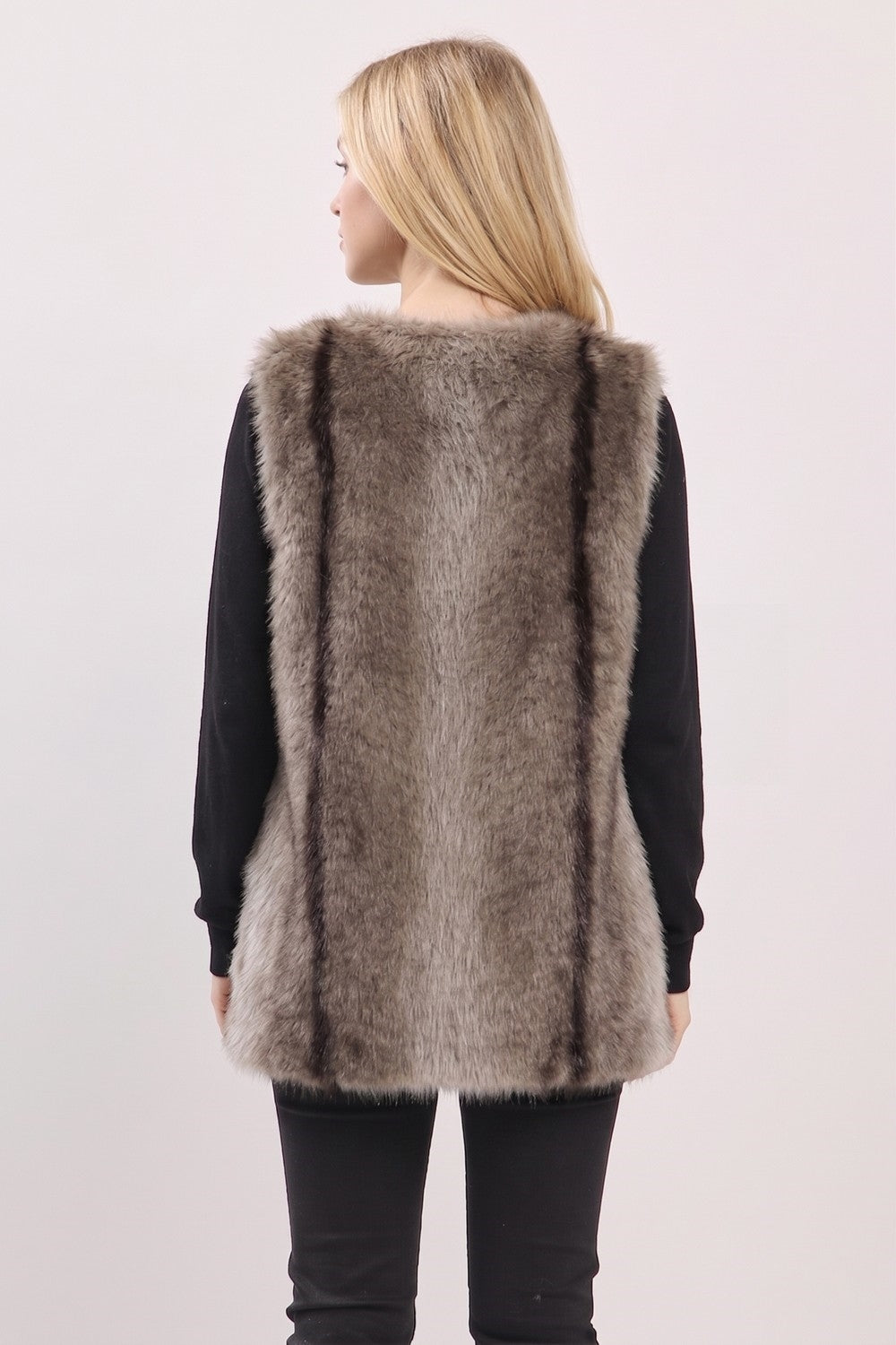Urban Chic Faux Fur Vest With Hidden Fastening Loops