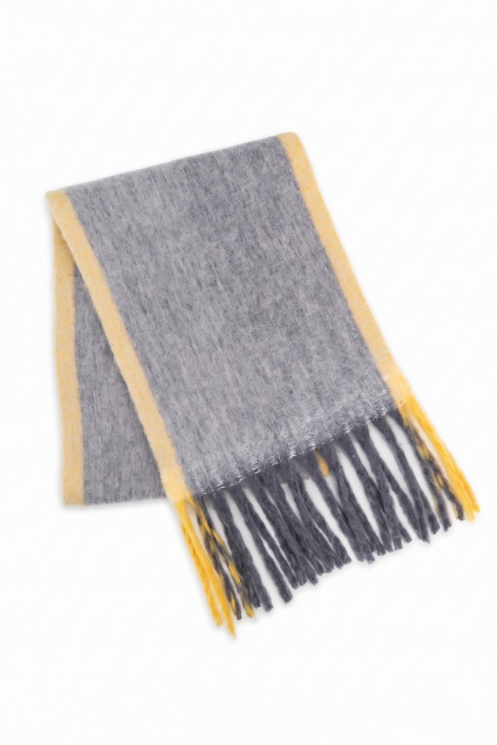 Color Block Brushed Fringe Scarf
