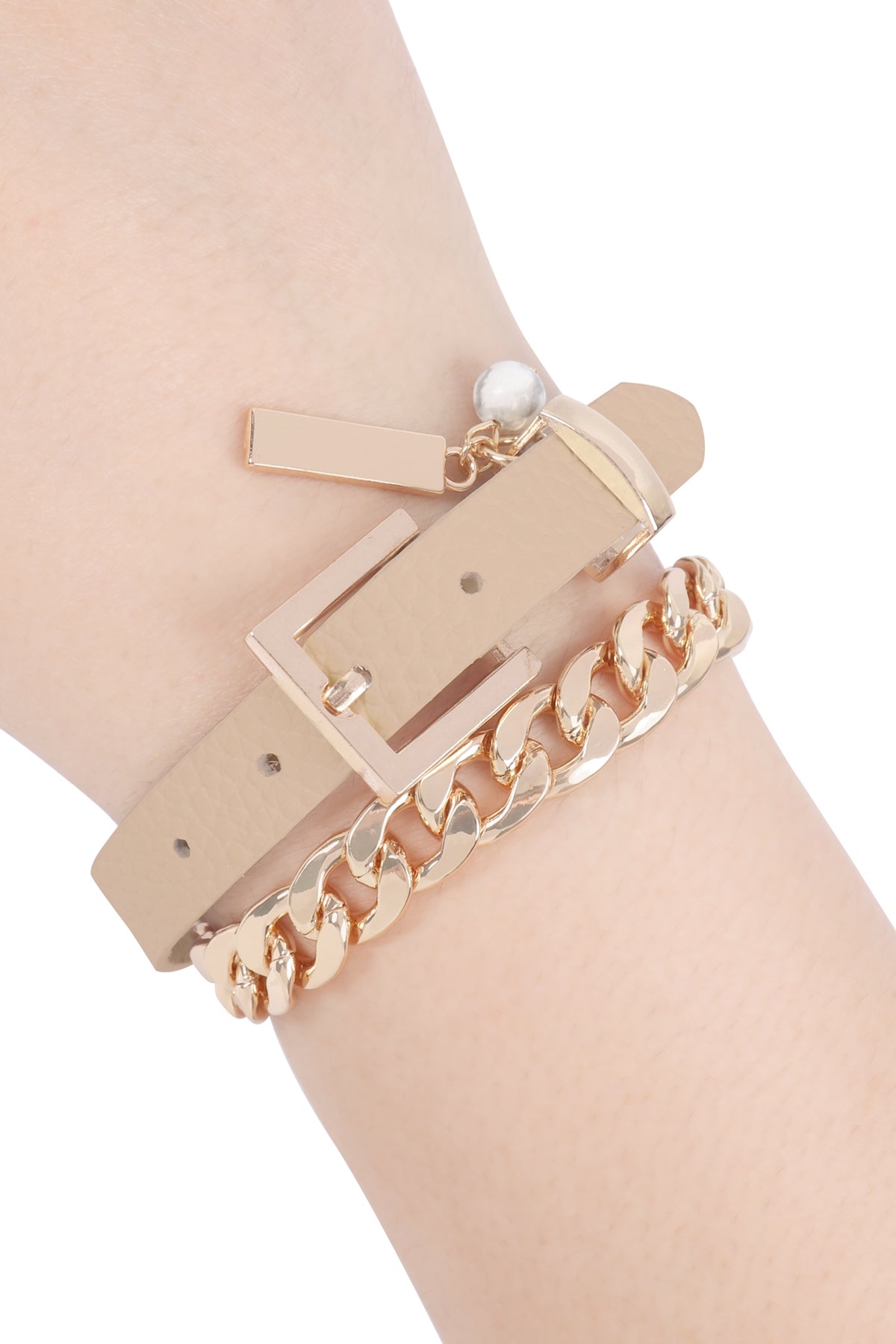 Leather-Chain Choker Bracelet