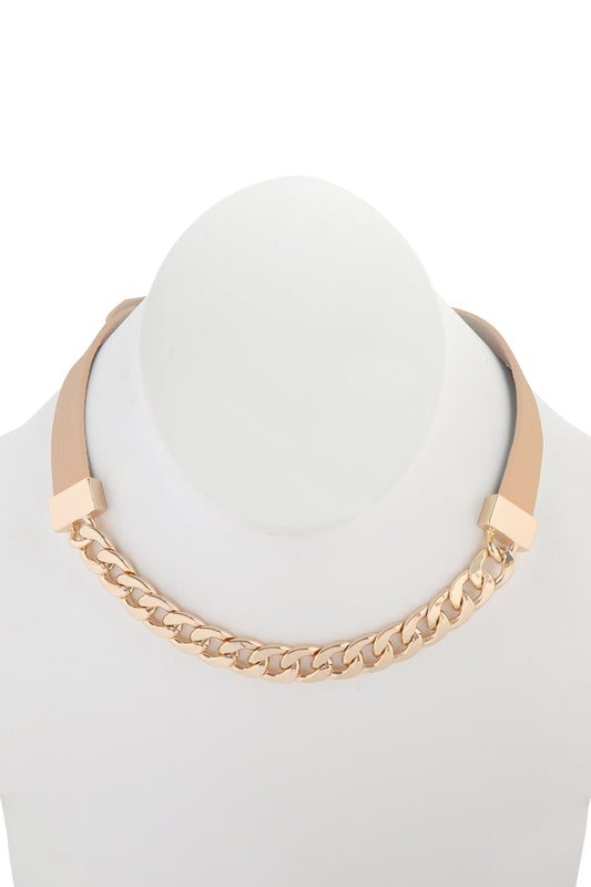 Leather-Chain Choker Bracelet