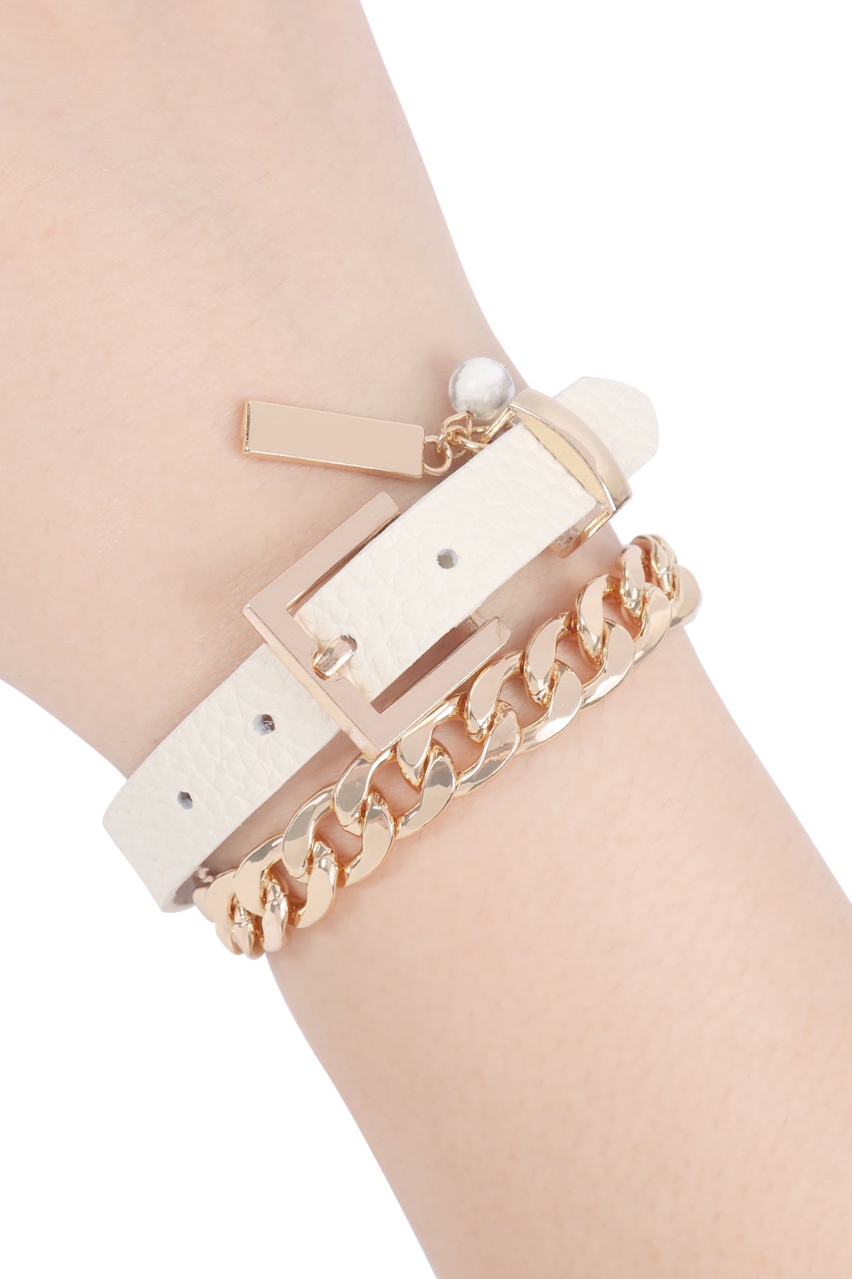 Leather-Chain Choker Bracelet