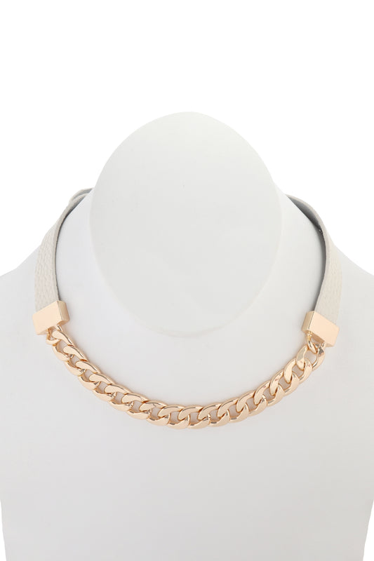 Leather-Chain Choker Bracelet
