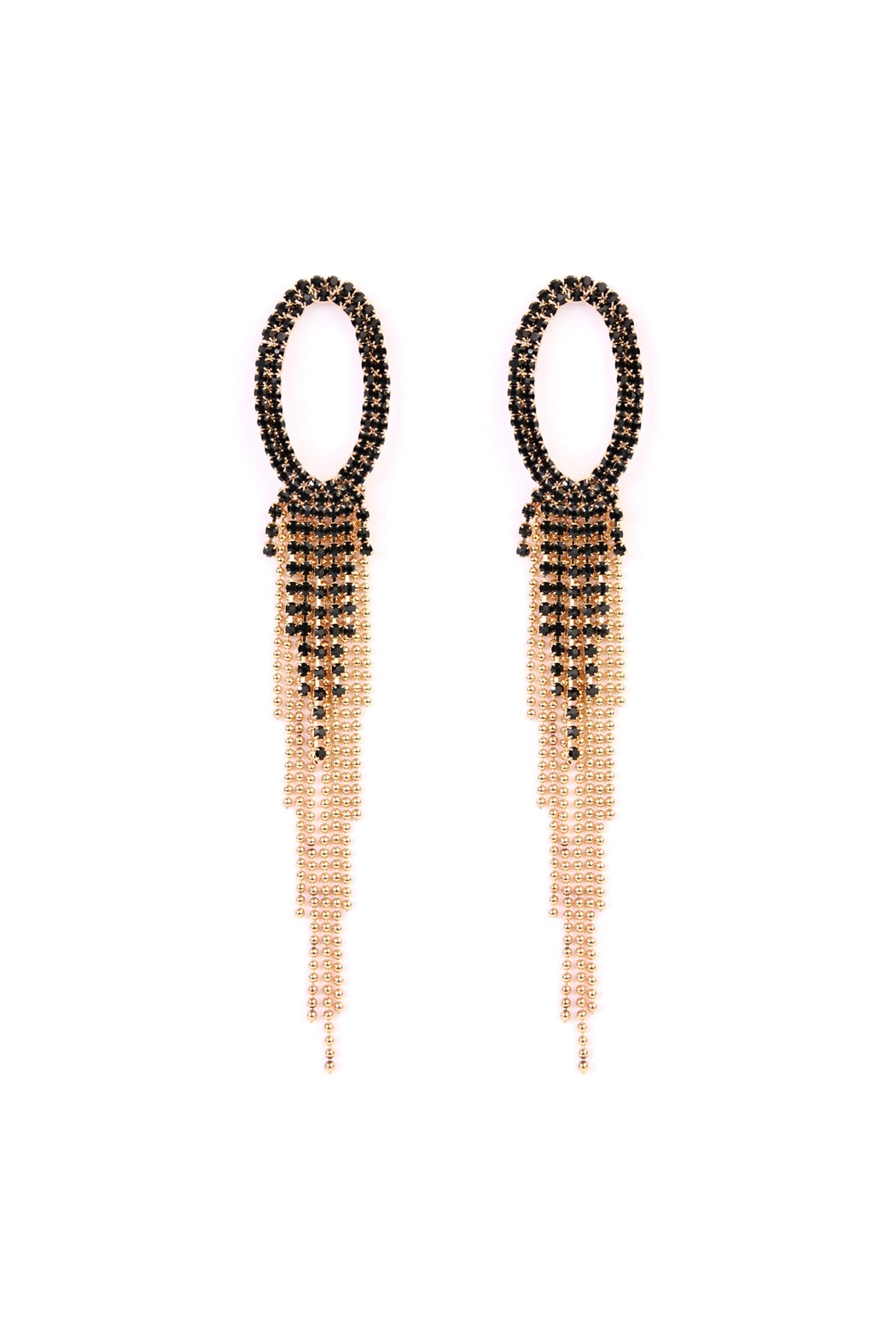 Oval Shape Tassel Earring / 6PAIRS