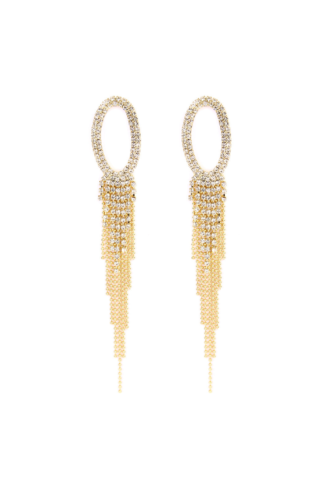 Oval Shape Tassel Earring / 6PAIRS