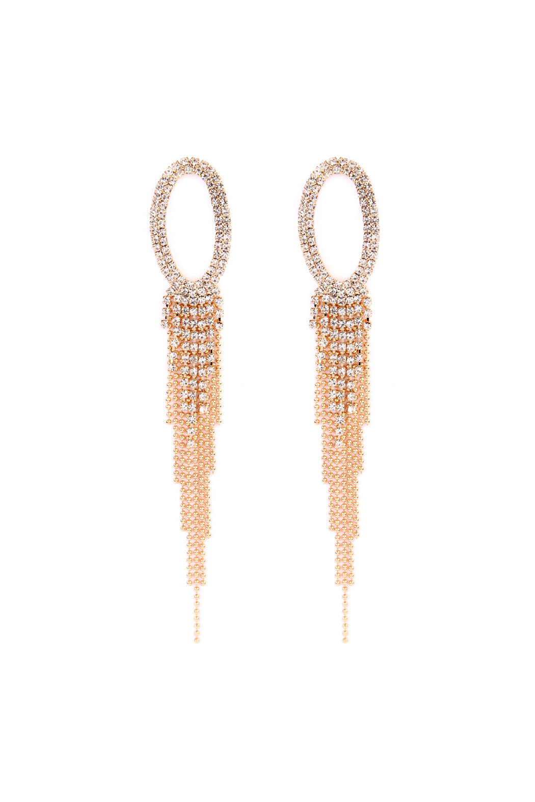 Oval Shape Tassel Earring / 6PAIRS