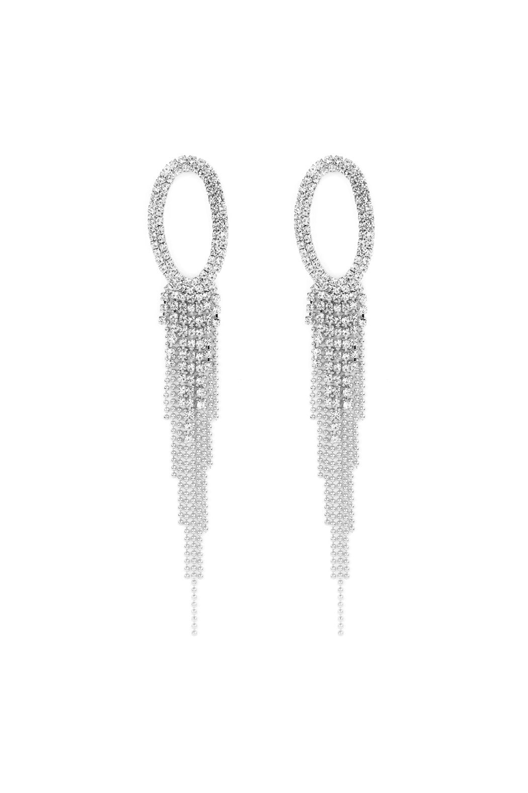 Oval Shape Tassel Earring / 6PAIRS