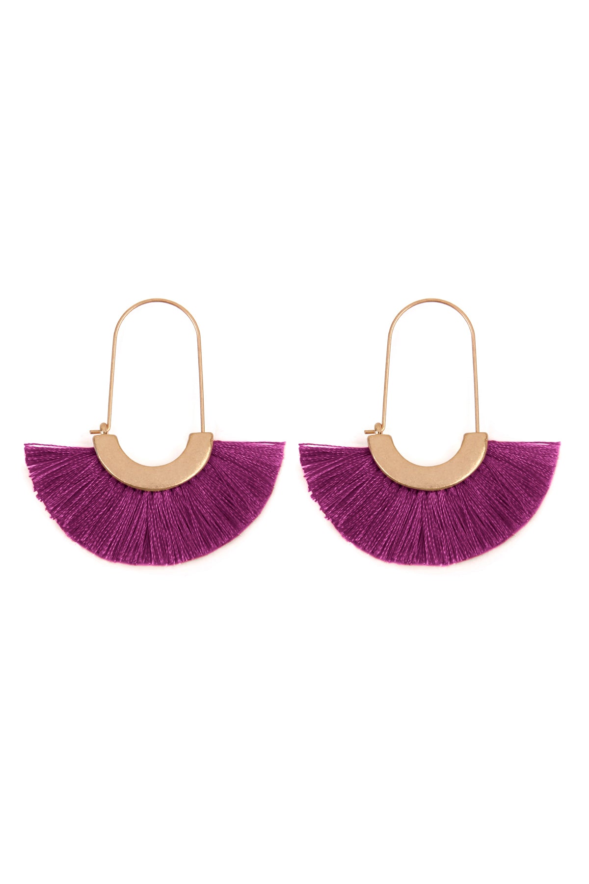 Fan Shape Drop Hoop Earrings / 6PAIRS