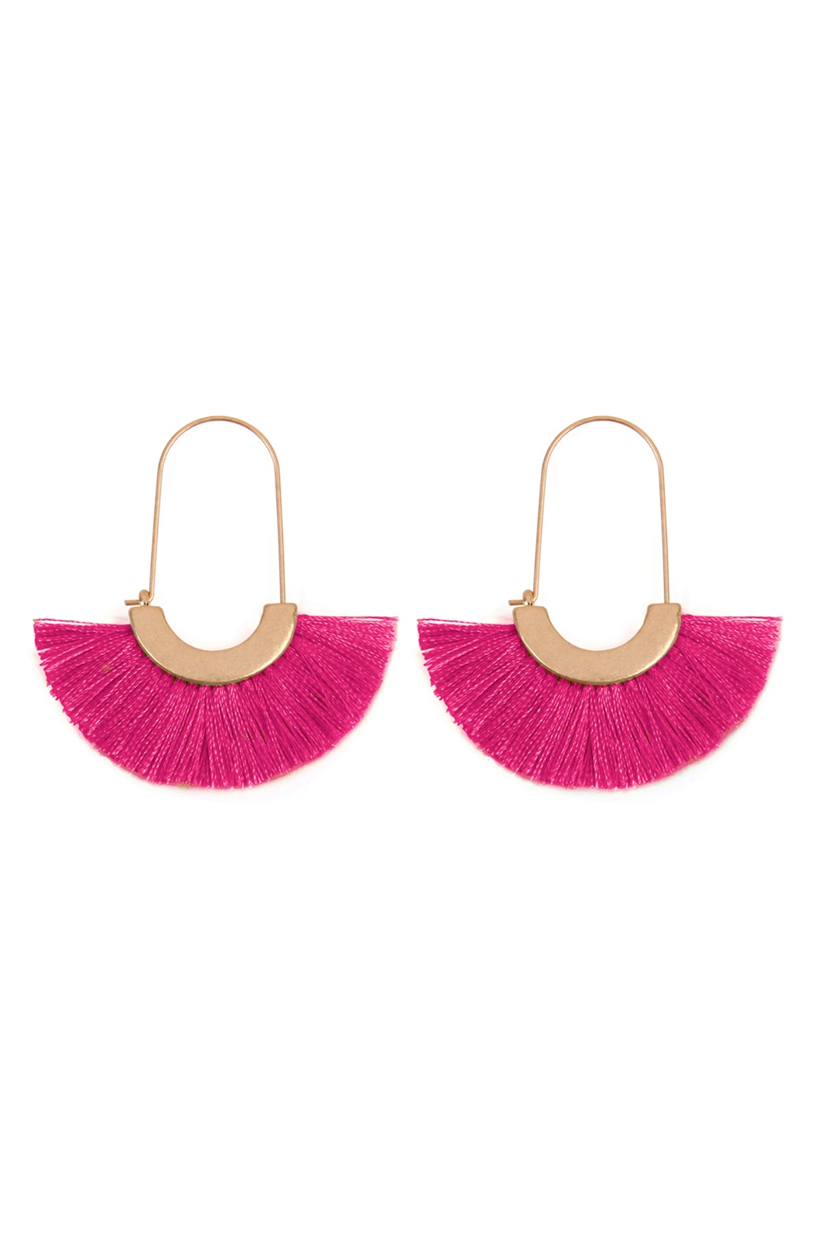 Fan Shape Drop Hoop Earrings / 6PAIRS