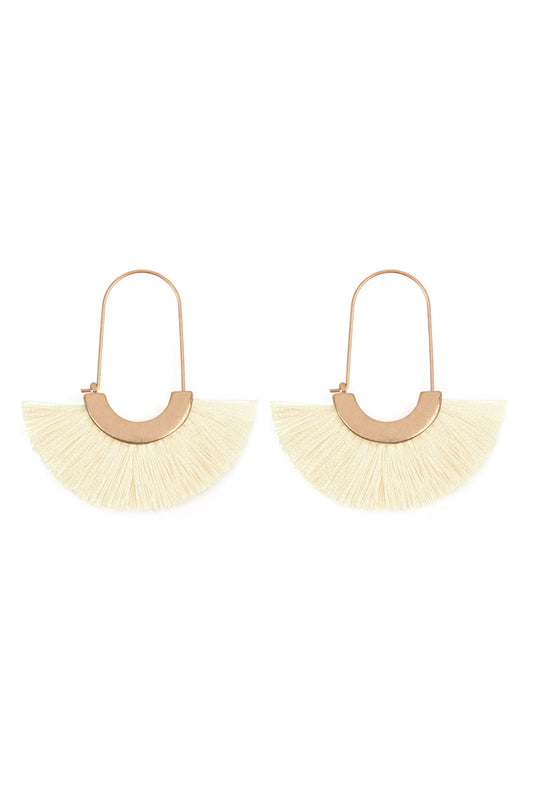 Mint Fan Shape Drop Hoop Earrings / 1PAIR
