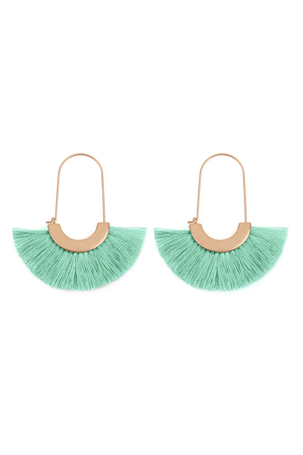 Fan Shape Drop Hoop Earrings / 6PAIRS