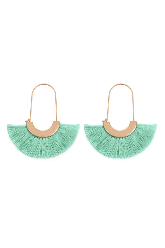 Fan Shape Drop Hoop Earrings / 6PAIRS