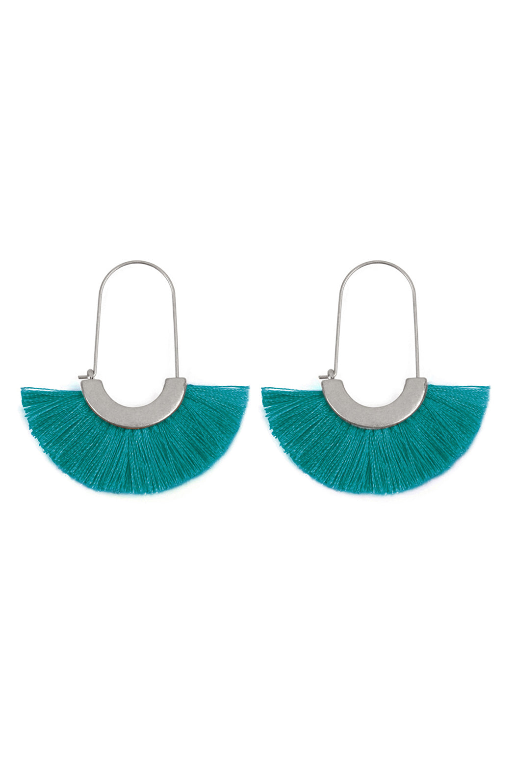 Fan Shape Drop Hoop Earrings / 6PAIRS