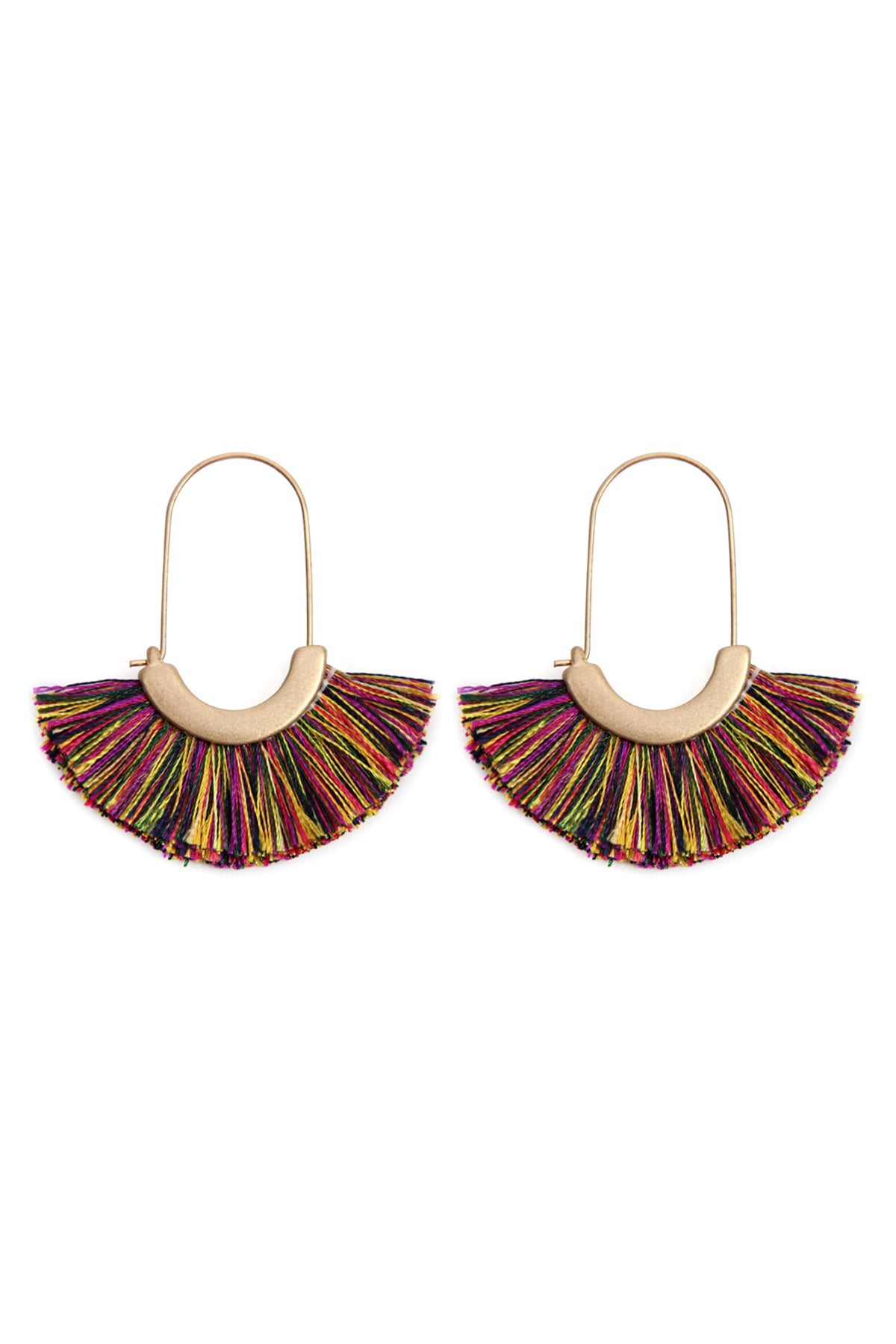 Fan Shape Drop Hoop Earrings / 6PAIRS