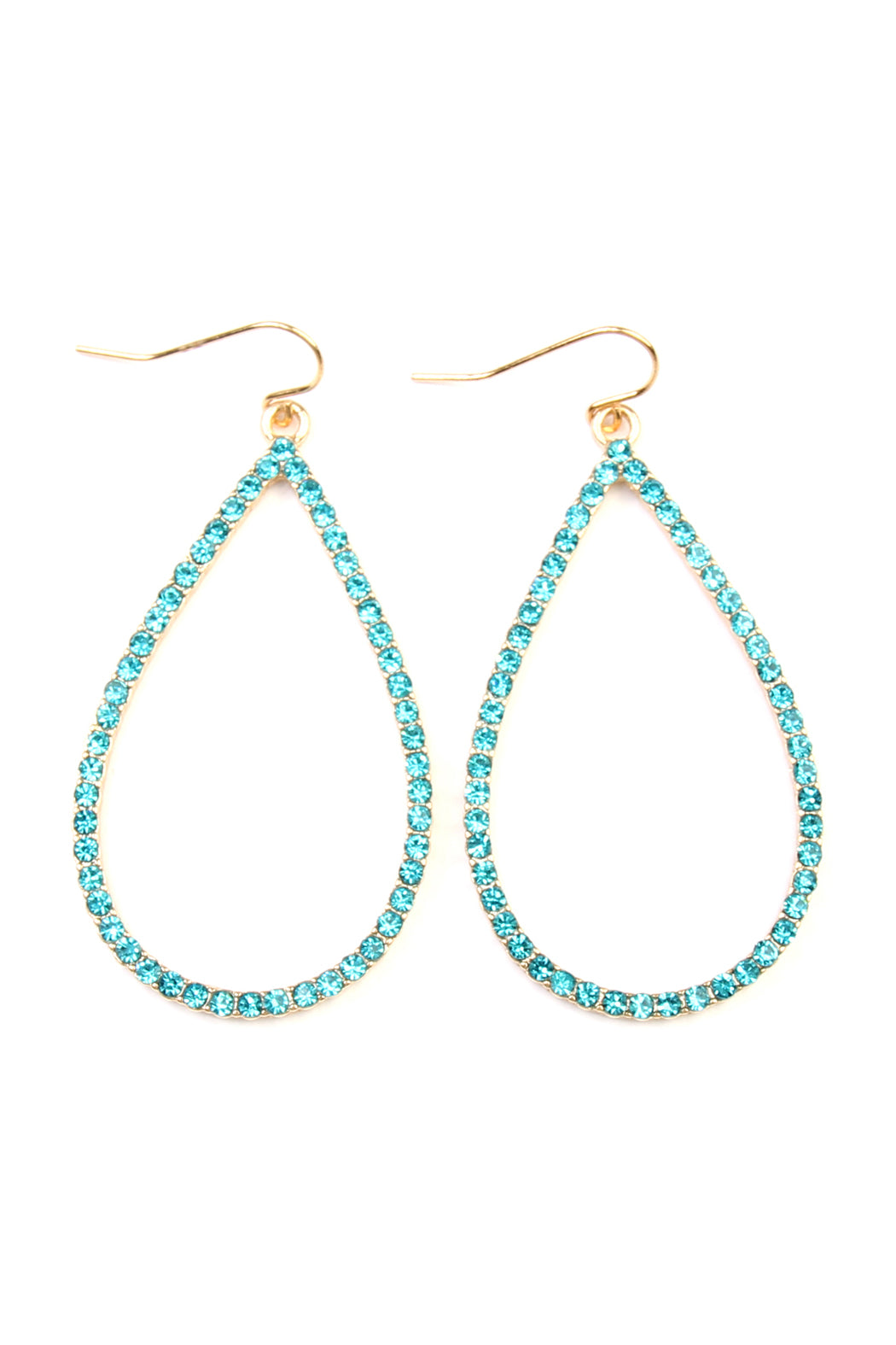 Rhinestone Teardrop Hook Earrings