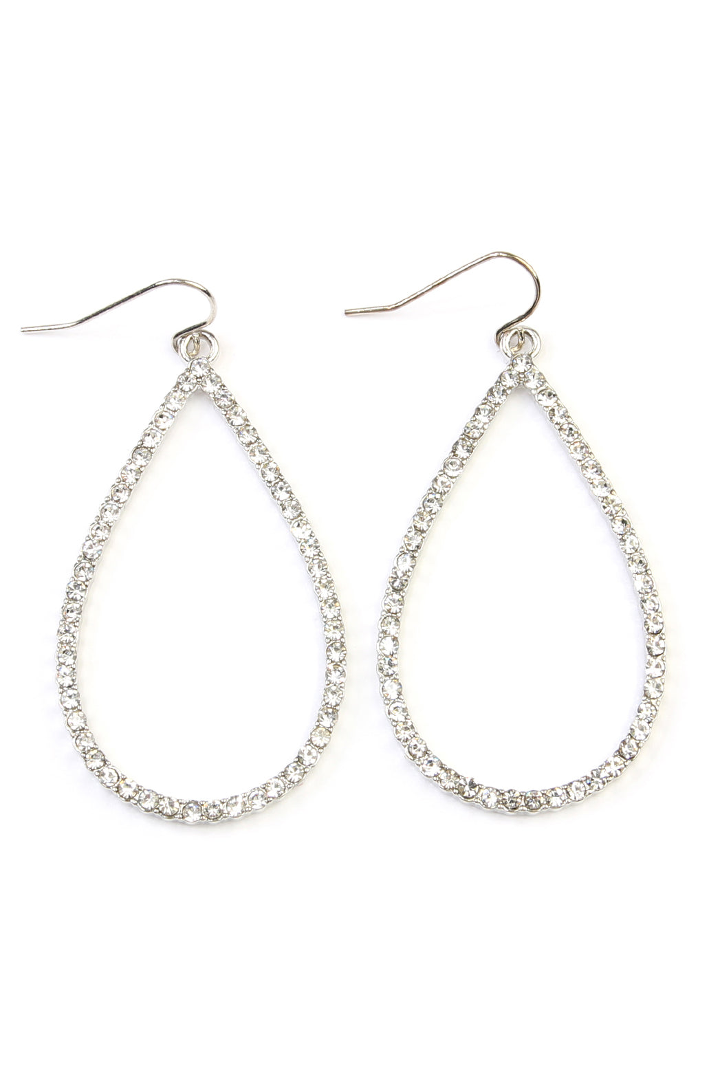 Rhinestone Teardrop Hook Earrings