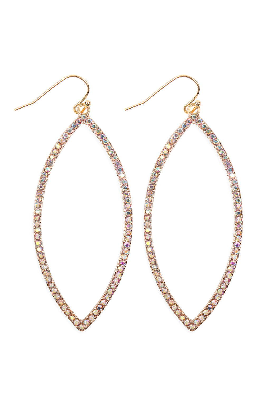 Open Marquise Rhinestone Earrings / 6PAIRS