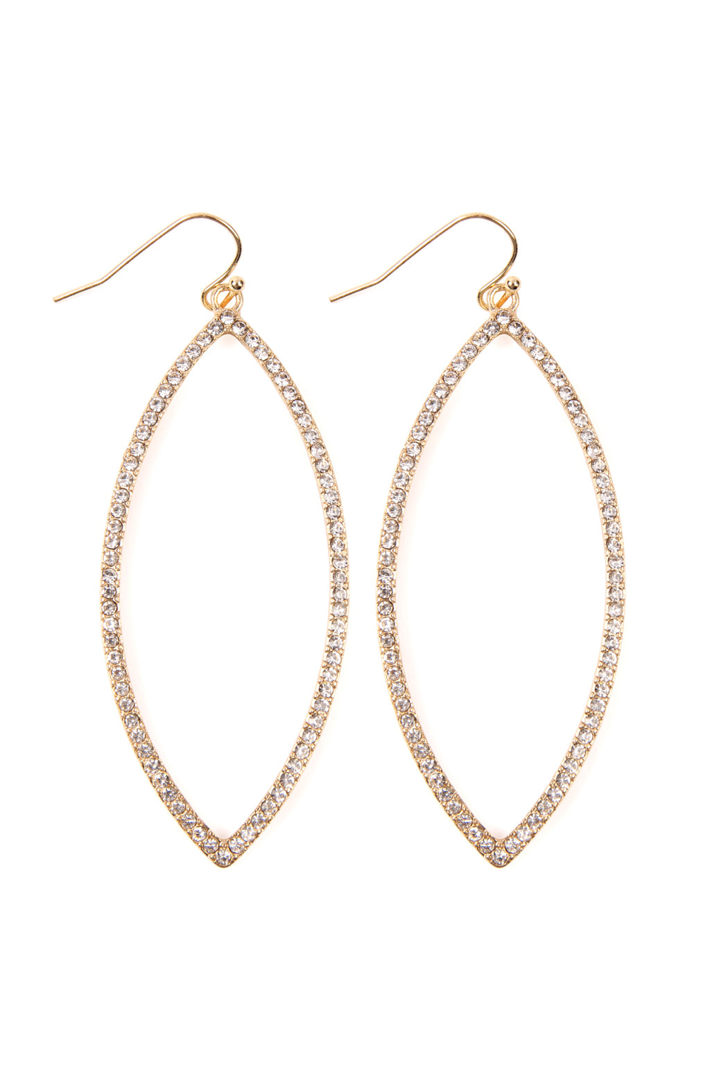 Open Marquise Rhinestone Earrings / 6PAIRS